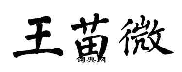 翁闓運王苗微楷書個性簽名怎么寫