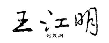 曾慶福王江明行書個性簽名怎么寫