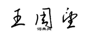 梁錦英王周望草書個性簽名怎么寫