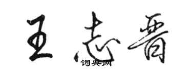 駱恆光王志晉行書個性簽名怎么寫