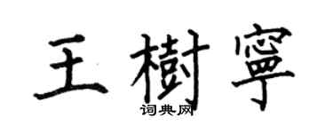 何伯昌王樹寧楷書個性簽名怎么寫
