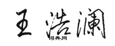 駱恆光王浩瀾行書個性簽名怎么寫