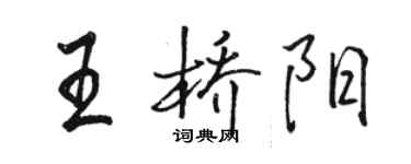 駱恆光王橋陽行書個性簽名怎么寫