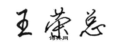 駱恆光王榮總行書個性簽名怎么寫