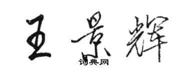 駱恆光王景輝行書個性簽名怎么寫