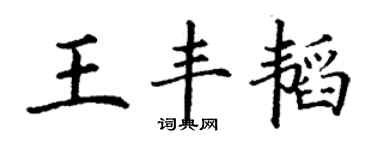 丁謙王豐韜楷書個性簽名怎么寫