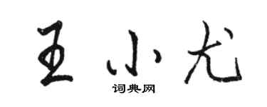 駱恆光王小尤行書個性簽名怎么寫