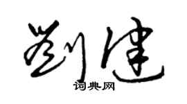 曾慶福劉健草書個性簽名怎么寫