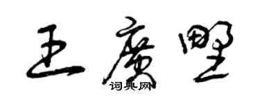 曾慶福王廣野草書個性簽名怎么寫