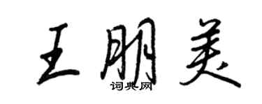 王正良王朋美行書個性簽名怎么寫