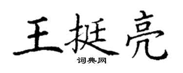 丁謙王挺亮楷書個性簽名怎么寫