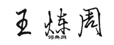 駱恆光王煉周行書個性簽名怎么寫