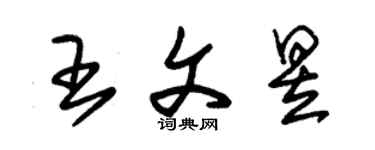 朱錫榮王文昱草書個性簽名怎么寫