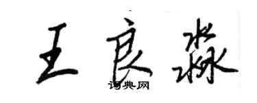 王正良王良淼行書個性簽名怎么寫