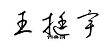 梁錦英王挺宇草書個性簽名怎么寫