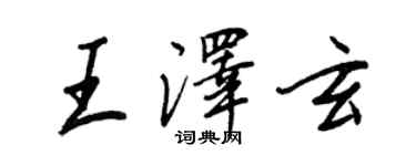 王正良王澤玄行書個性簽名怎么寫