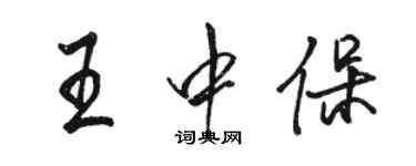 駱恆光王中保行書個性簽名怎么寫