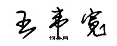 朱錫榮王韋寬草書個性簽名怎么寫