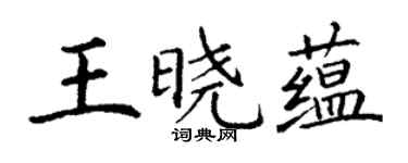 丁謙王曉蘊楷書個性簽名怎么寫