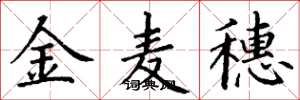 丁謙金麥穗楷書怎么寫