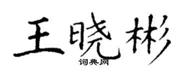 丁謙王曉彬楷書個性簽名怎么寫