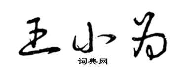 曾慶福王小為草書個性簽名怎么寫