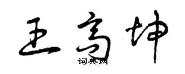 曾慶福王高坤草書個性簽名怎么寫