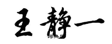 胡問遂王靜一行書個性簽名怎么寫