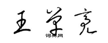 梁錦英王單亮草書個性簽名怎么寫