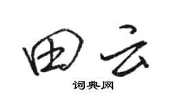 駱恆光田雲行書個性簽名怎么寫
