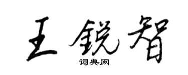 王正良王銳智行書個性簽名怎么寫