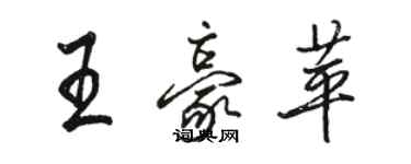 駱恆光王豪苹行書個性簽名怎么寫