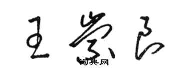 駱恆光王崇良草書個性簽名怎么寫