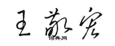 駱恆光王敬宏草書個性簽名怎么寫