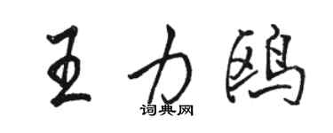 駱恆光王力鷗行書個性簽名怎么寫
