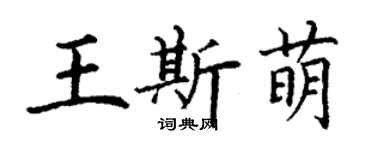 丁謙王斯萌楷書個性簽名怎么寫