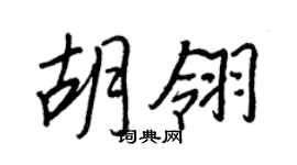 王正良胡翎行書個性簽名怎么寫