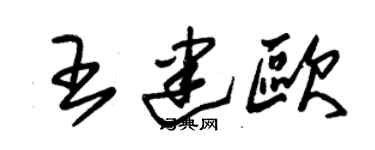 朱錫榮王建歐草書個性簽名怎么寫