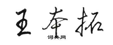 駱恆光王本拓行書個性簽名怎么寫