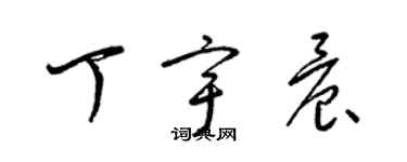 梁錦英丁宇晨草書個性簽名怎么寫