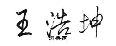 駱恆光王浩坤行書個性簽名怎么寫