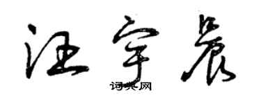 曾慶福汪宇晨草書個性簽名怎么寫