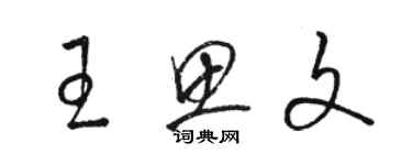 駱恆光王思文草書個性簽名怎么寫