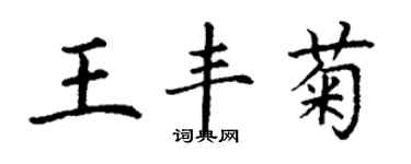 丁謙王豐菊楷書個性簽名怎么寫