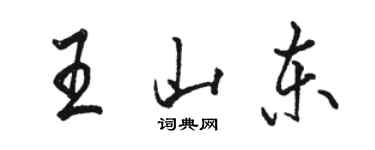 駱恆光王山東行書個性簽名怎么寫