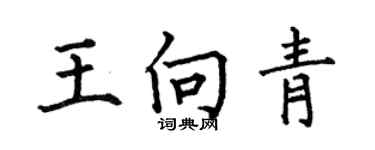 何伯昌王向青楷書個性簽名怎么寫