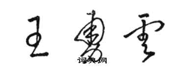 駱恆光王勇雲草書個性簽名怎么寫