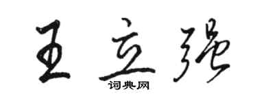 駱恆光王立強行書個性簽名怎么寫