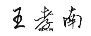 駱恆光王孝南行書個性簽名怎么寫