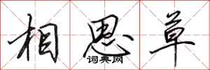 田英章相思草行書怎么寫